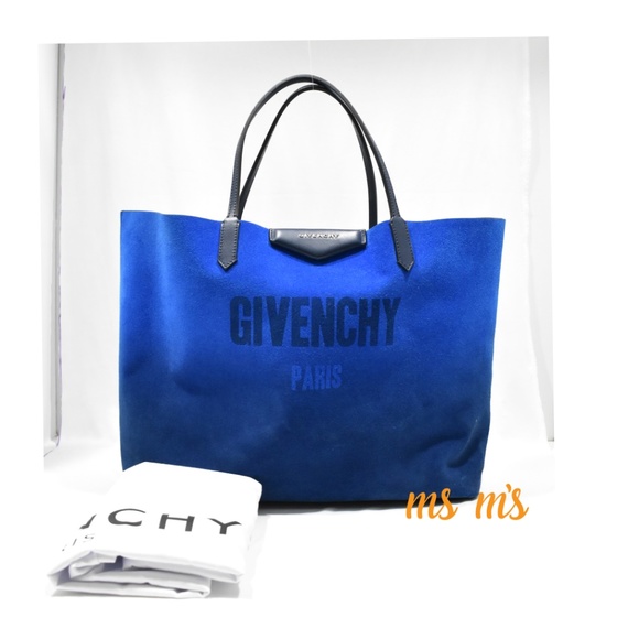 Givenchy Handbags - NWT GIVENCHY blue Silver Calfskin Reversible Tote